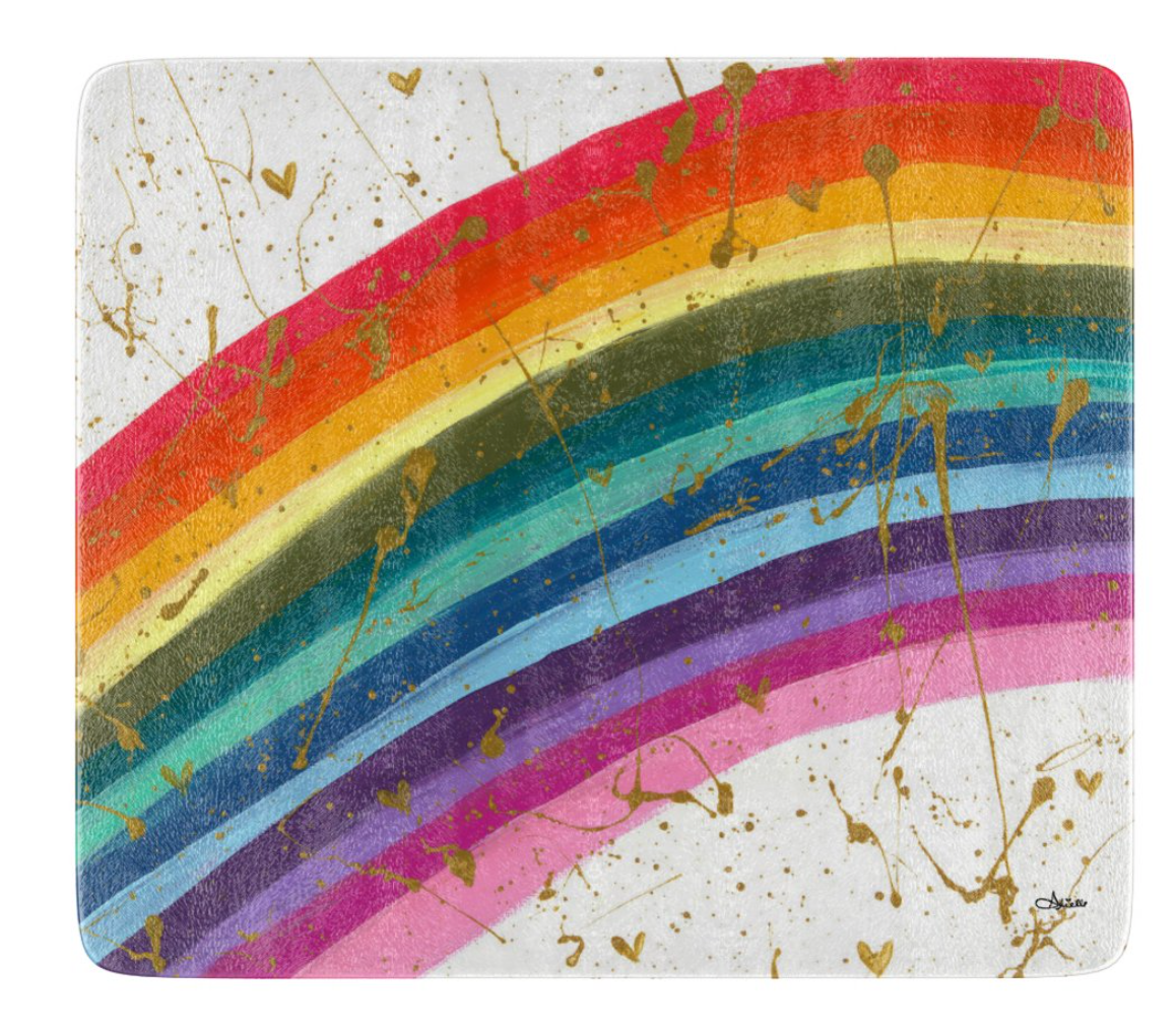 Bright Rainbow Glass Tray - Arielle Zorger Designs X Goldie Lev
