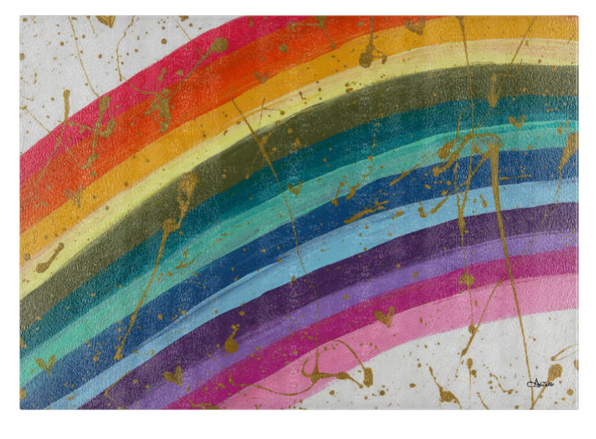 Bright Rainbow Glass Tray - Arielle Zorger Designs X Goldie Lev