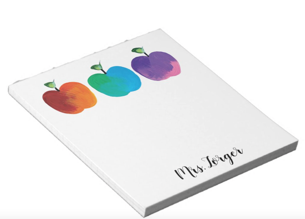 Tie Dye Apples Notepad Set | Personalized