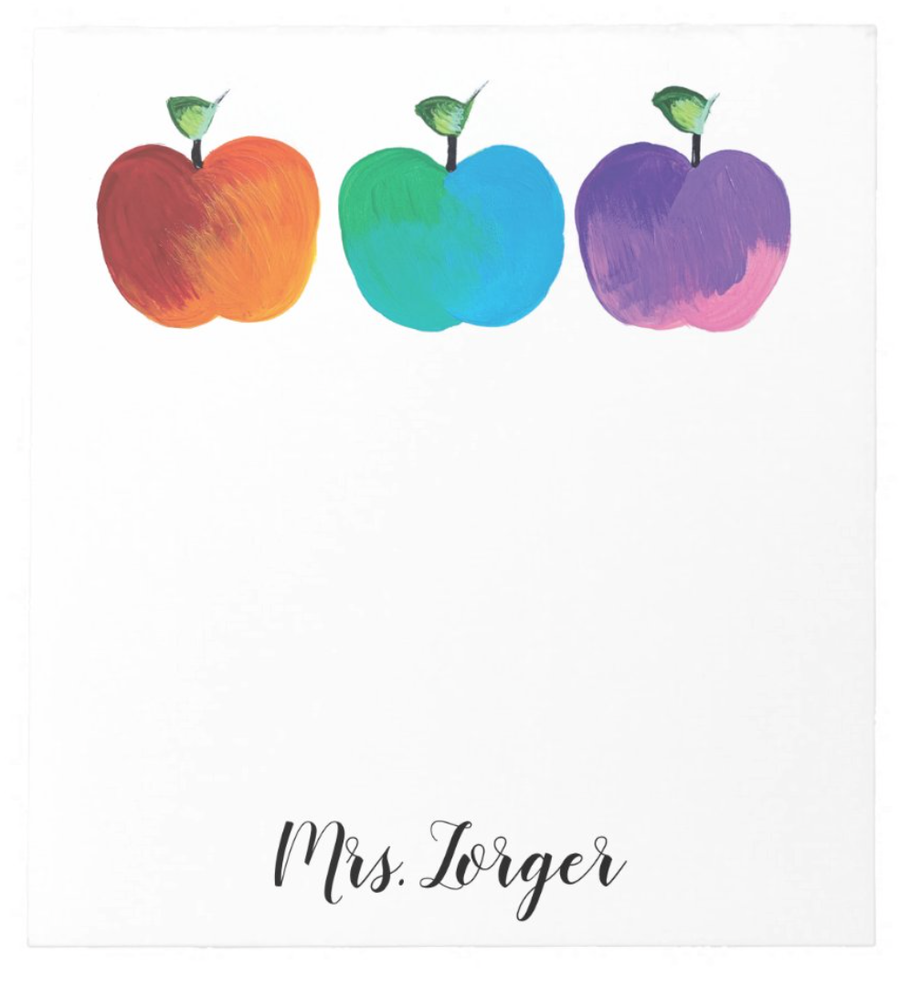 Tie Dye Apples Notepad Set | Personalized