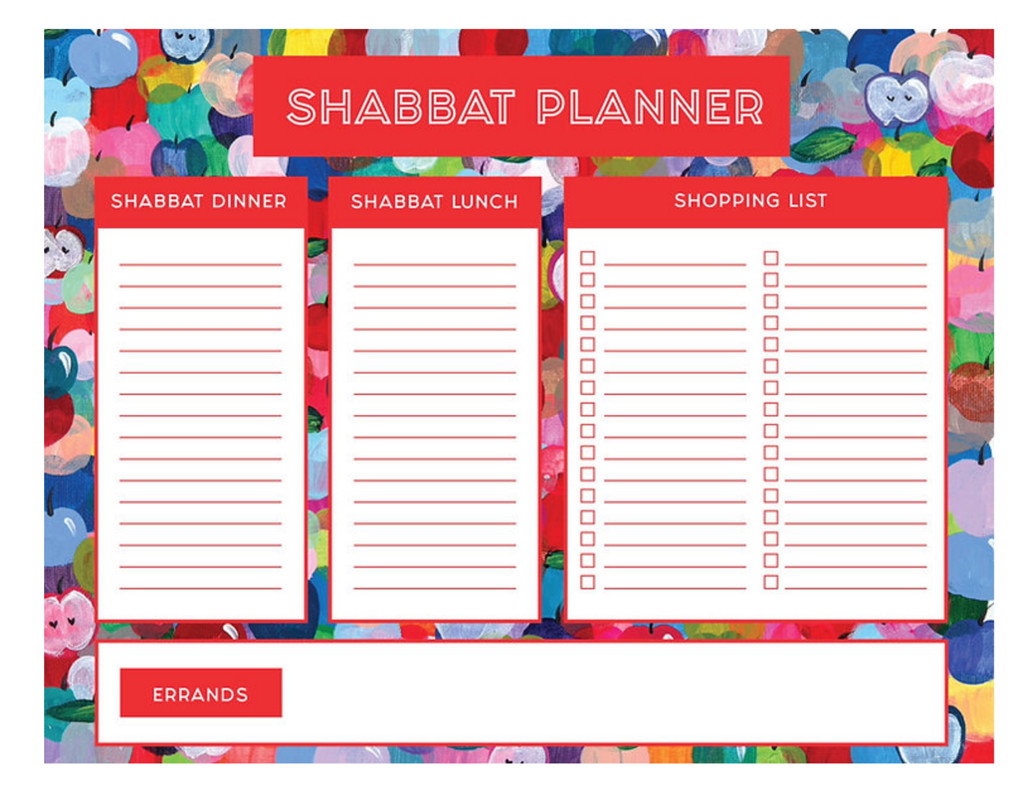 Rainbow Apples | Shabbat Planner