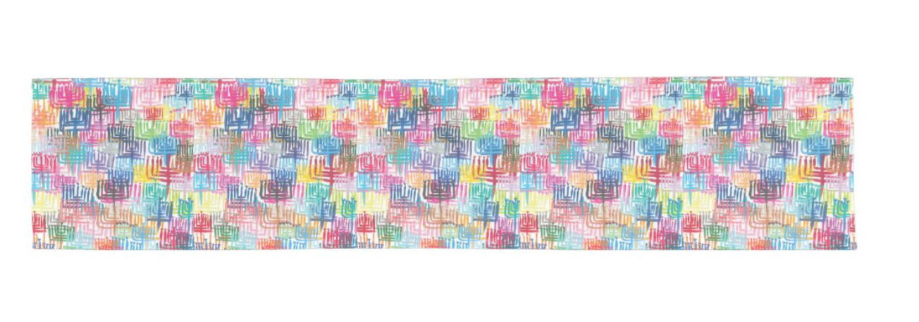 Heart Menorahs | Hanukkah Table Runner