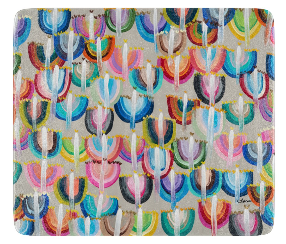 Rainbow Menorahs Glass Drip Tray