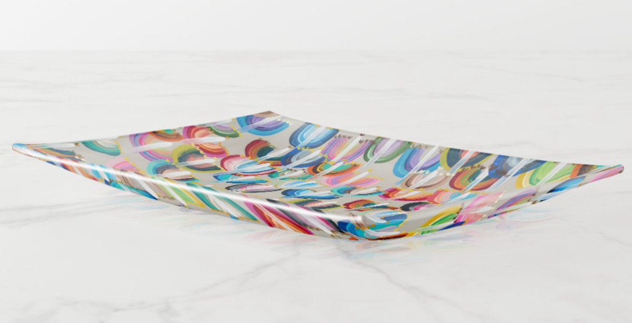 Rainbow Menorahs Hanukkah Dish Set