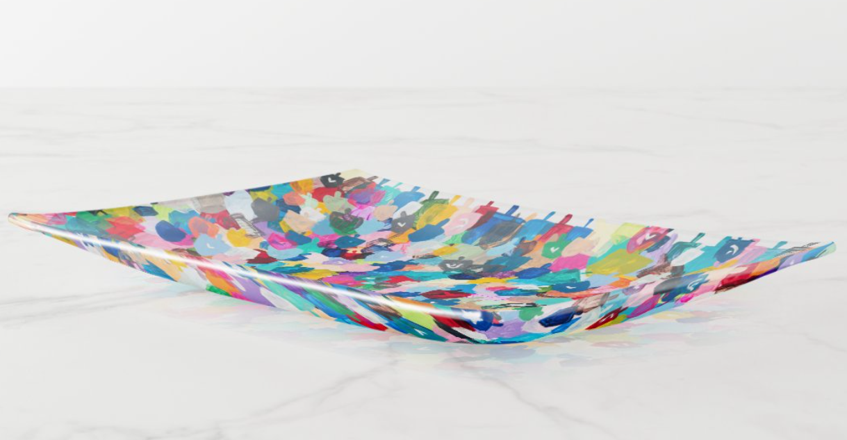 Rainbow Dreidels Hanukkah Dish Set