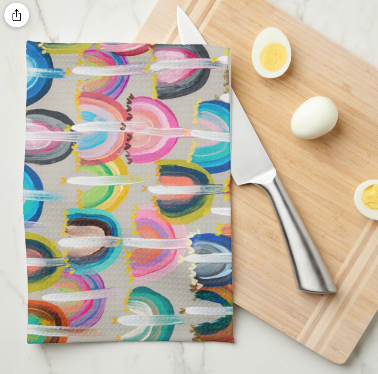 Rainbow Menorahs Kitchen Tea Towel