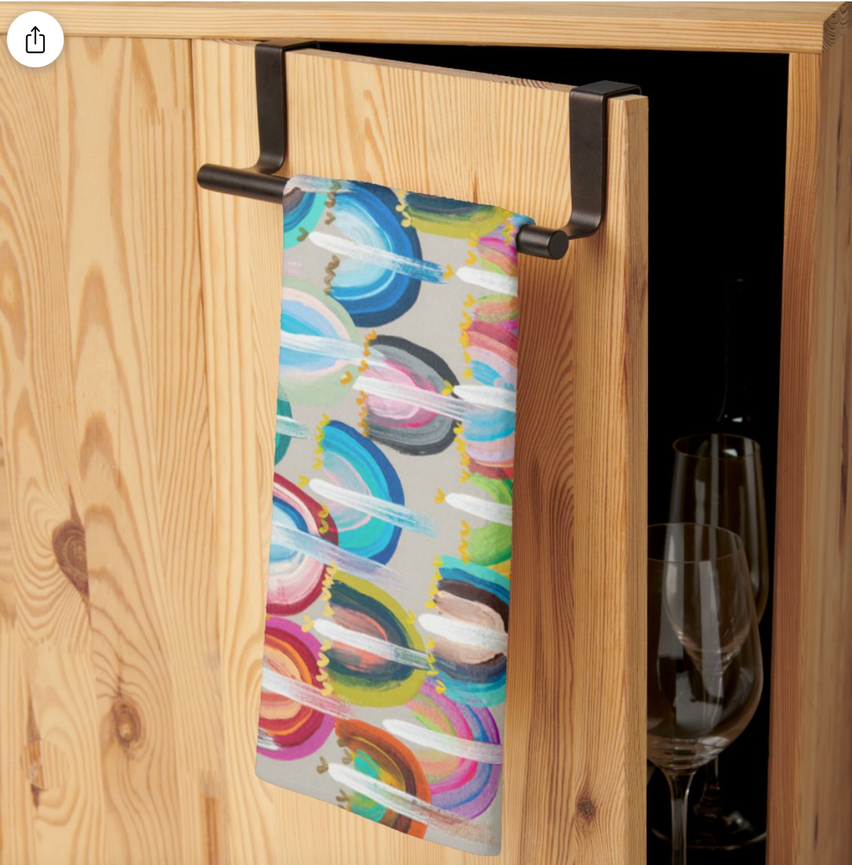 Rainbow Menorahs Kitchen Tea Towel