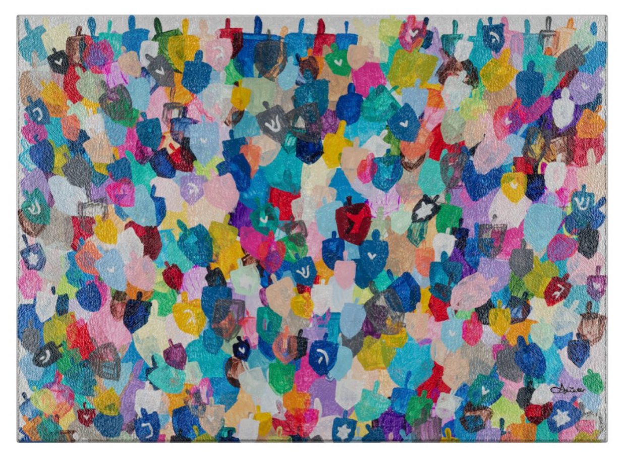 Rainbow Dreidels Glass Drip Tray