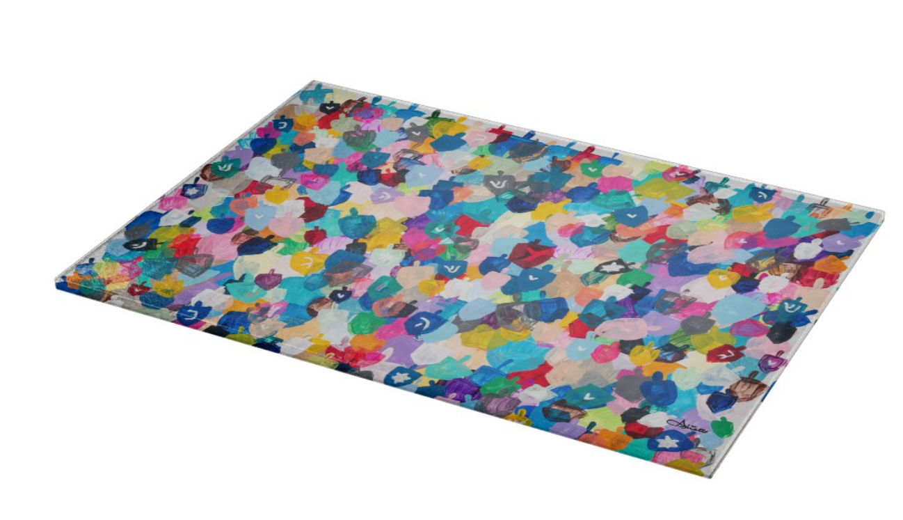 Rainbow Dreidels Glass Drip Tray