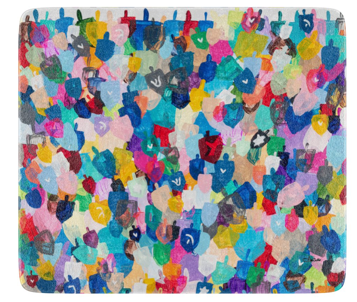 Rainbow Dreidels Glass Drip Tray