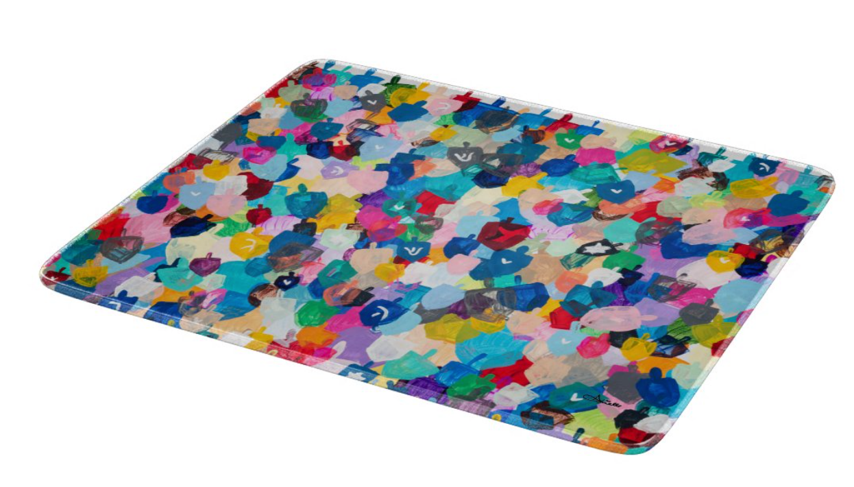 Rainbow Dreidels Glass Drip Tray