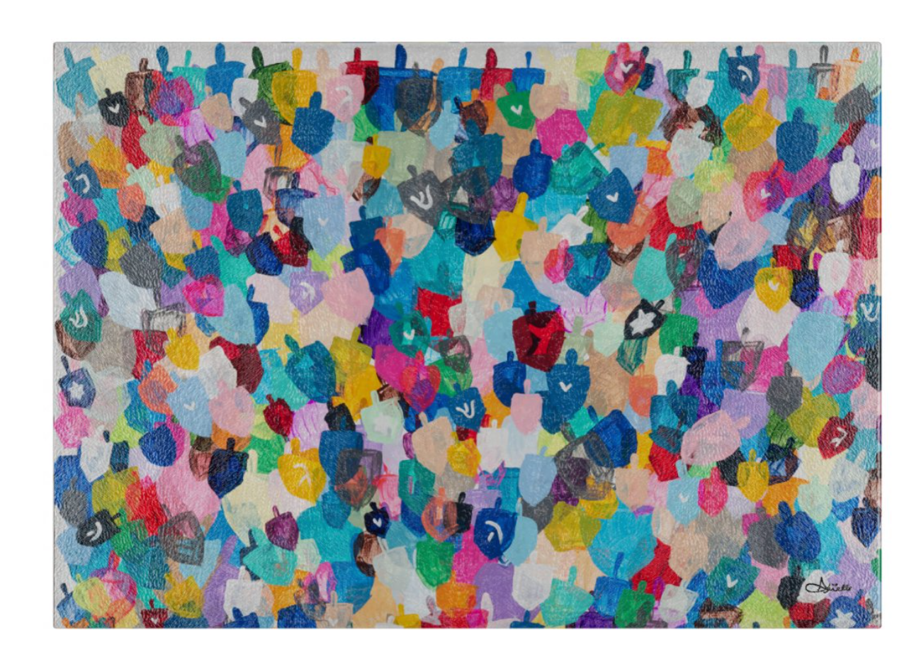 Rainbow Dreidels Glass Drip Tray