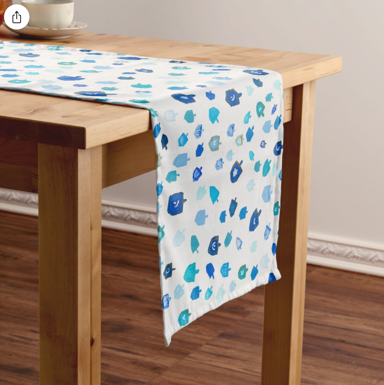Blue Dreidels | Hanukkah Table Runner