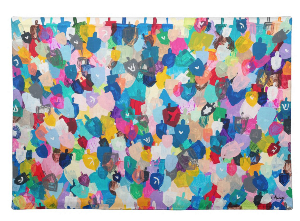 Rainbow Dreidels Challah Cover