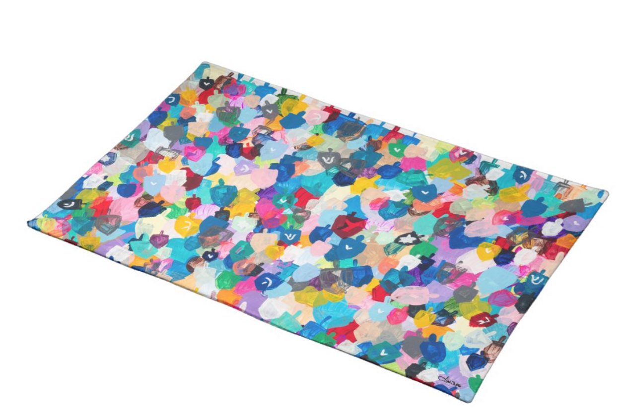 Rainbow Dreidels Challah Cover