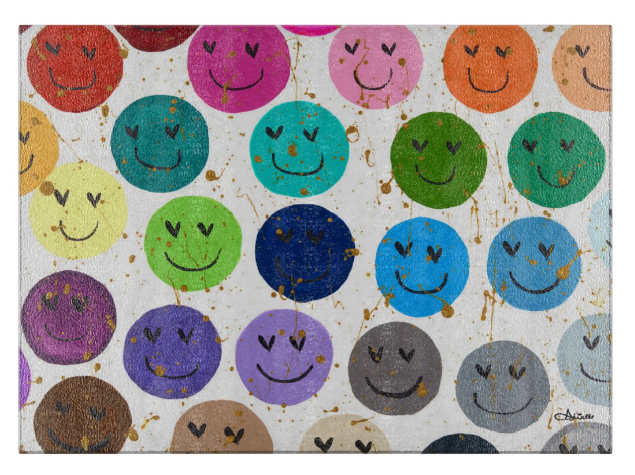 Heart Smiles Glass Tray