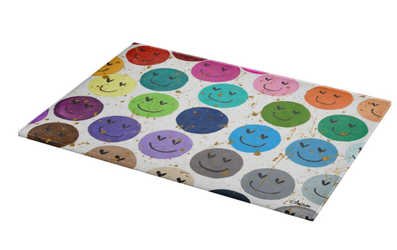 Heart Smiles Glass Tray
