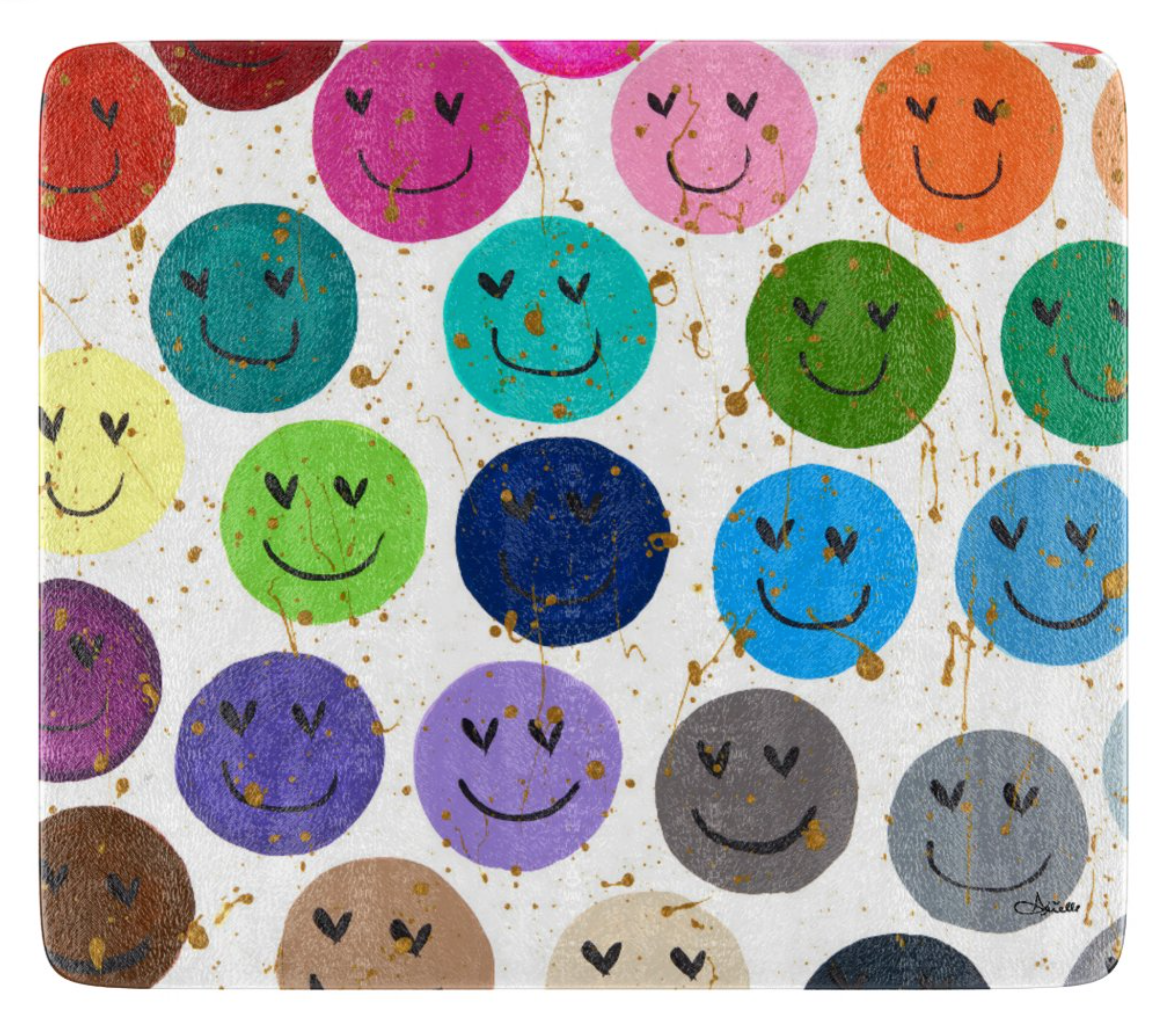 Heart Smiles Glass Tray