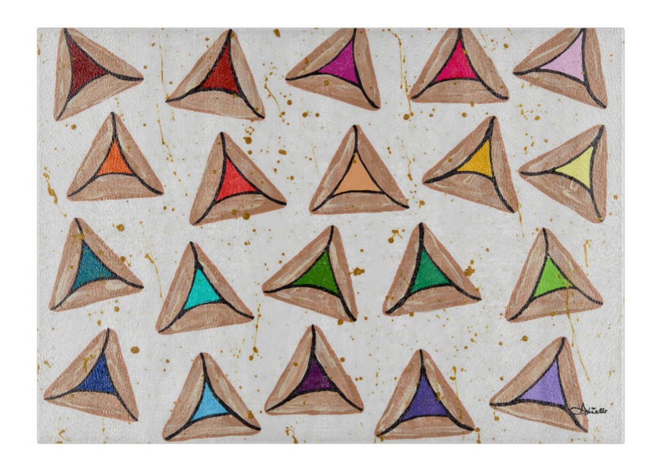 Rainbow Hamantaschen Glass Tray