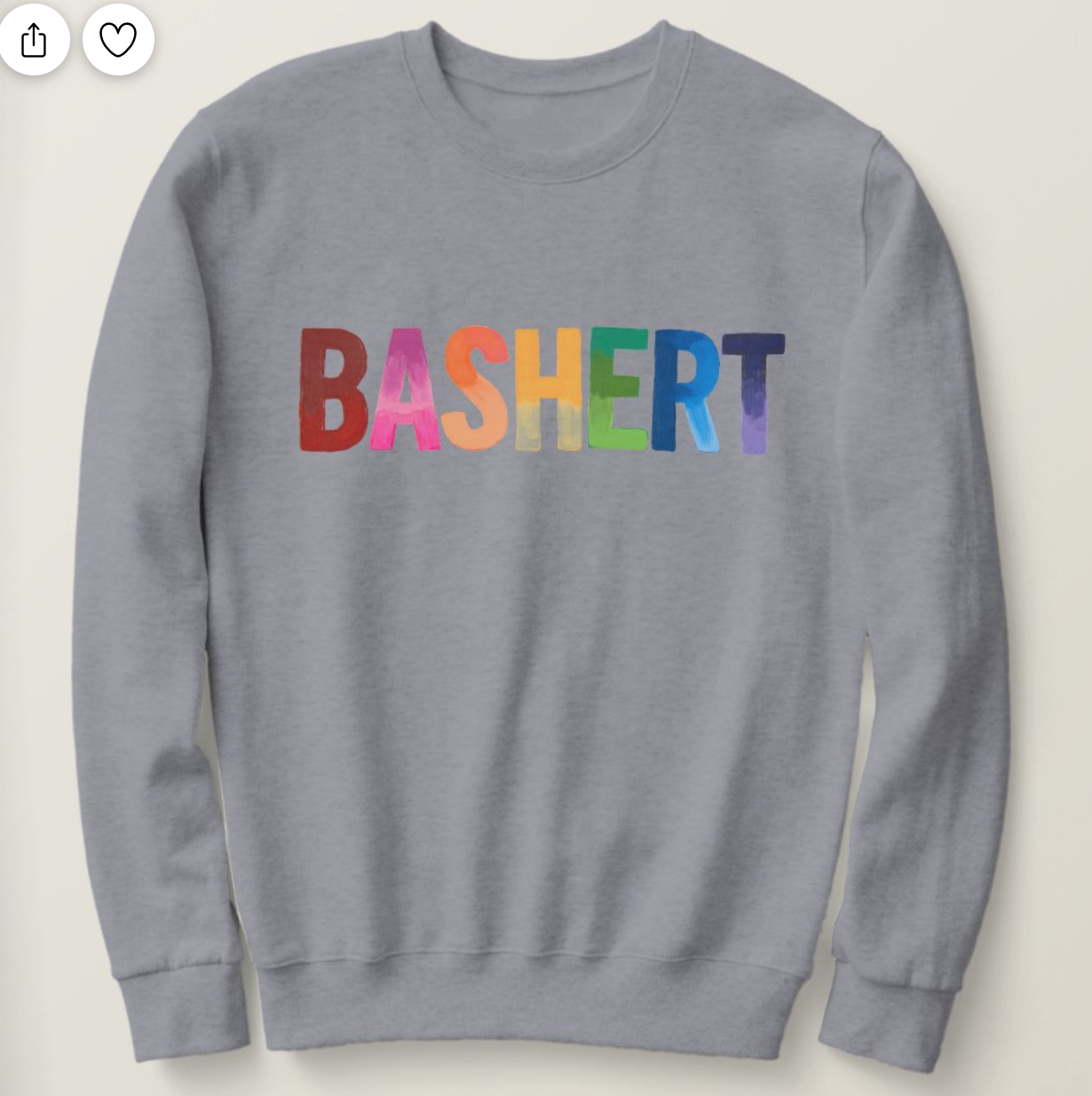 Rainbow Bashert Crew Sweatshirt - Grey