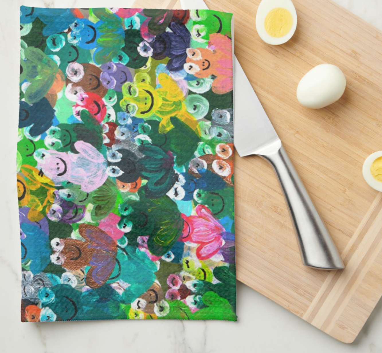 Rainbow Frogs Kitchen Towel