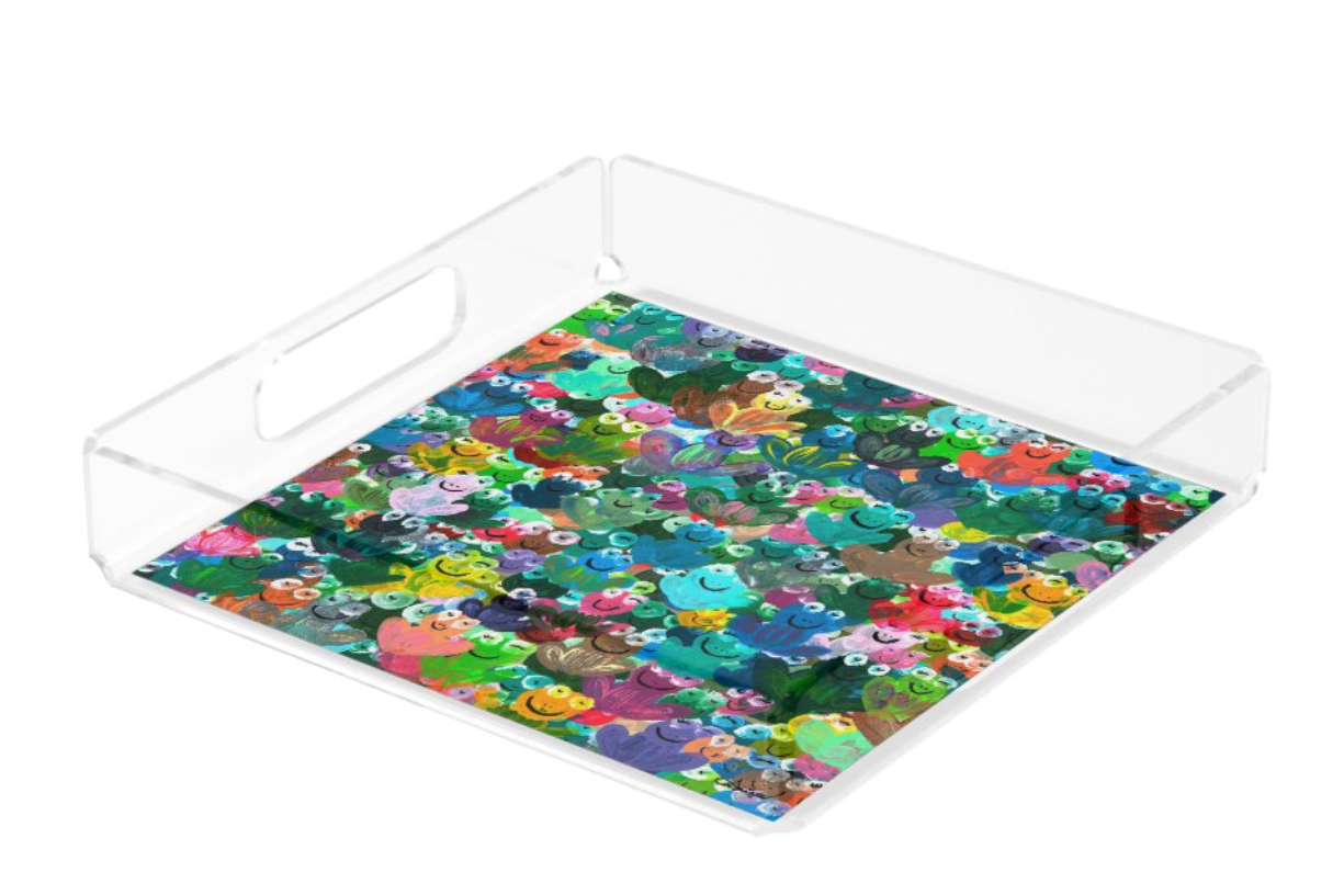 Rainbow Frogs Matzah Tray