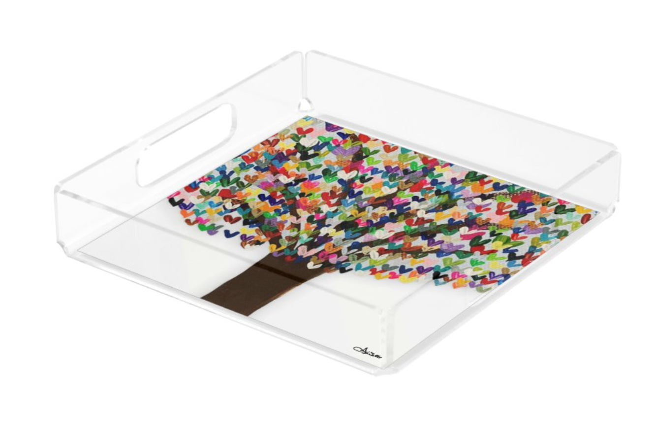 Heart Tree Acrylic Matzah Tray