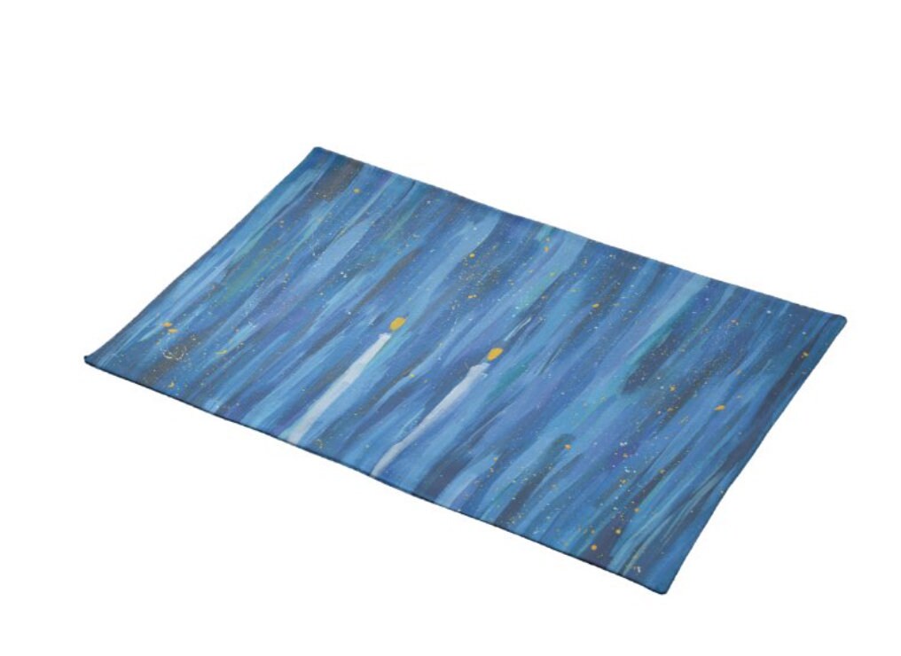 Arielle Zorger Designs colorful and whimsical Shabbat Candles Splatter paint designed challah cover