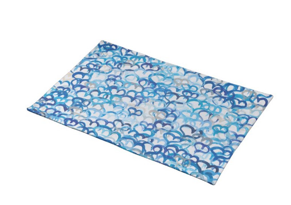 Arielle Zorger Designs signature Blue Hearts designed challah cover