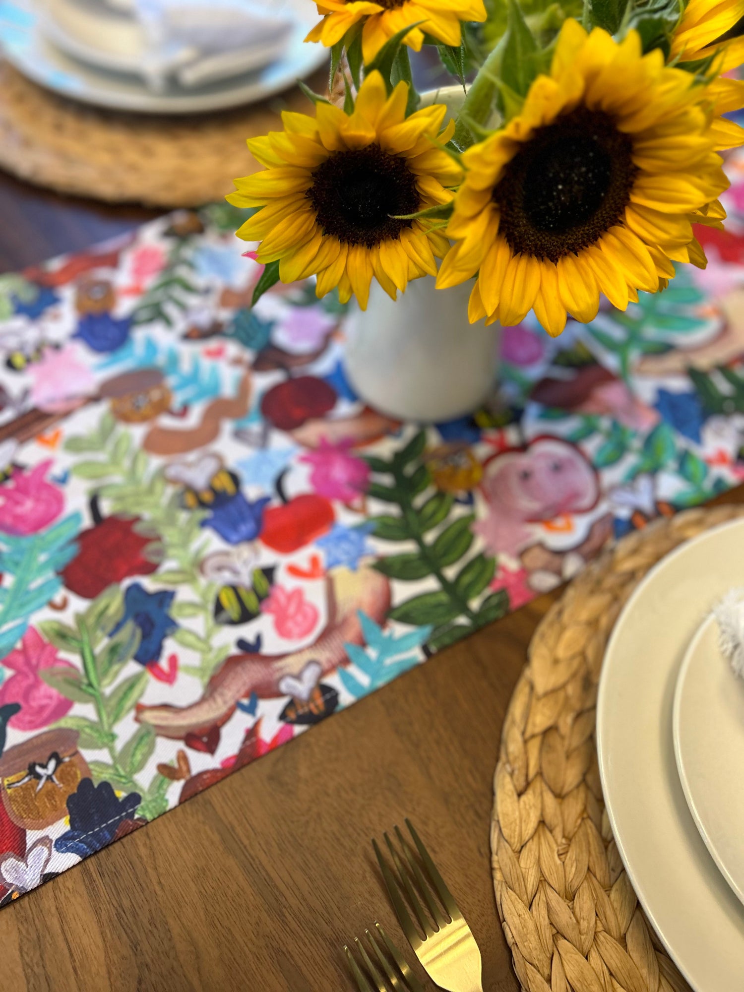 Everything Rosh Hashanah Collection featuring colorful modern Judaica table décor by Arielle Zorger Designs