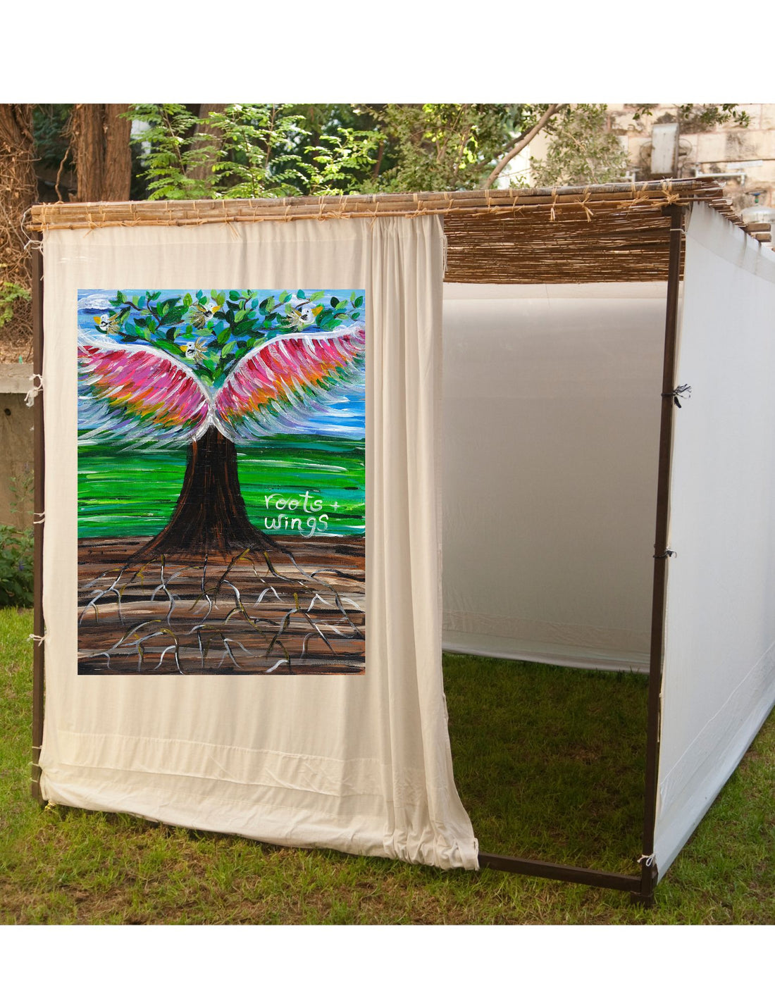 Roots + Wings Sukkah Banner