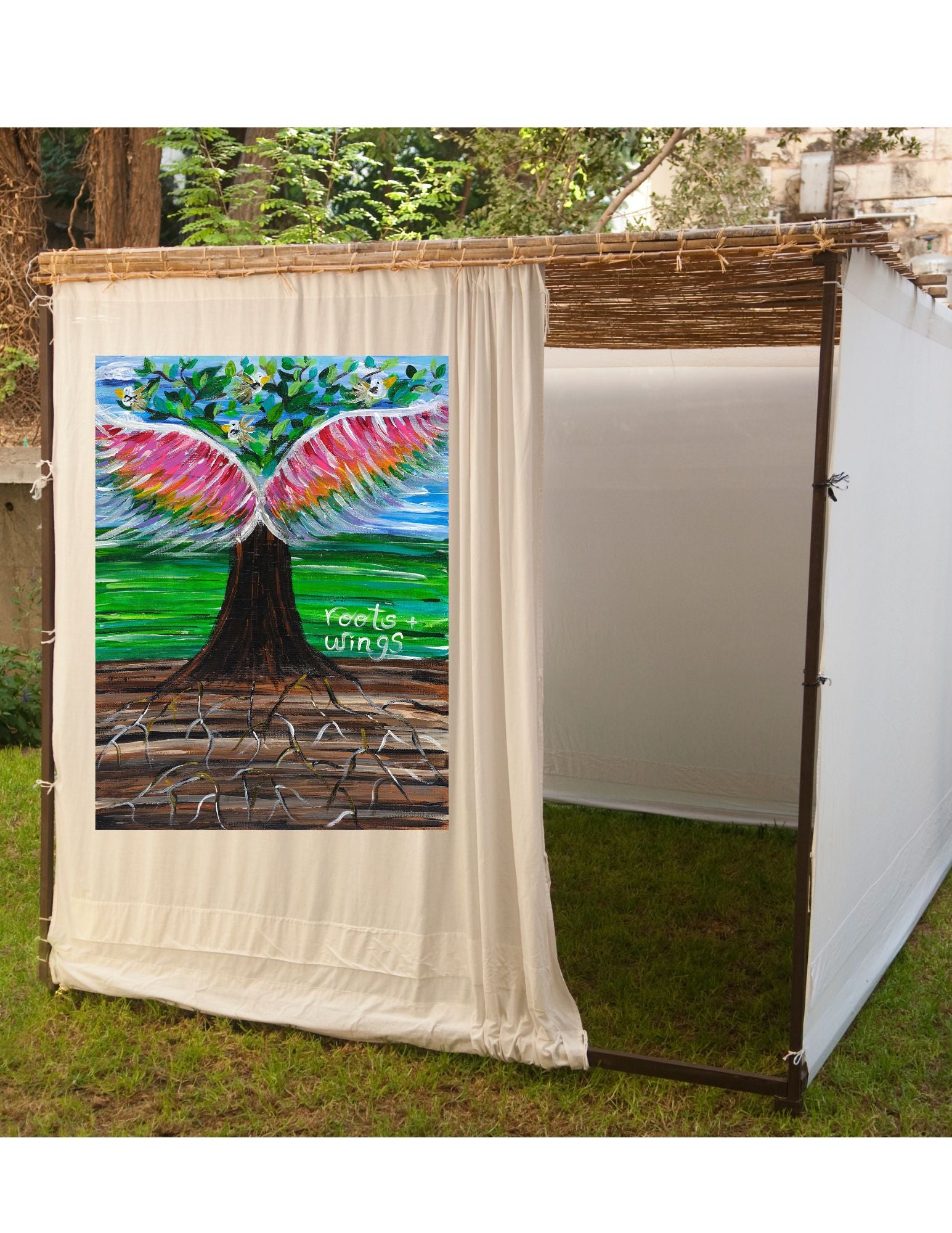 Roots + Wings Sukkah Banner