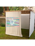 Daisy Sukkah banner with colorful floral artwork