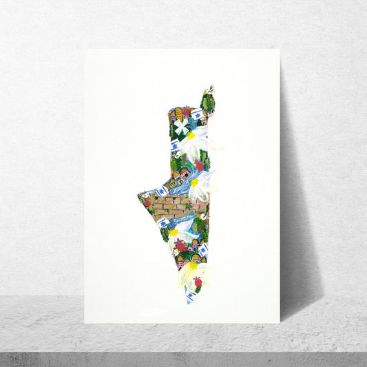 Map of Israel Giclee Art Print