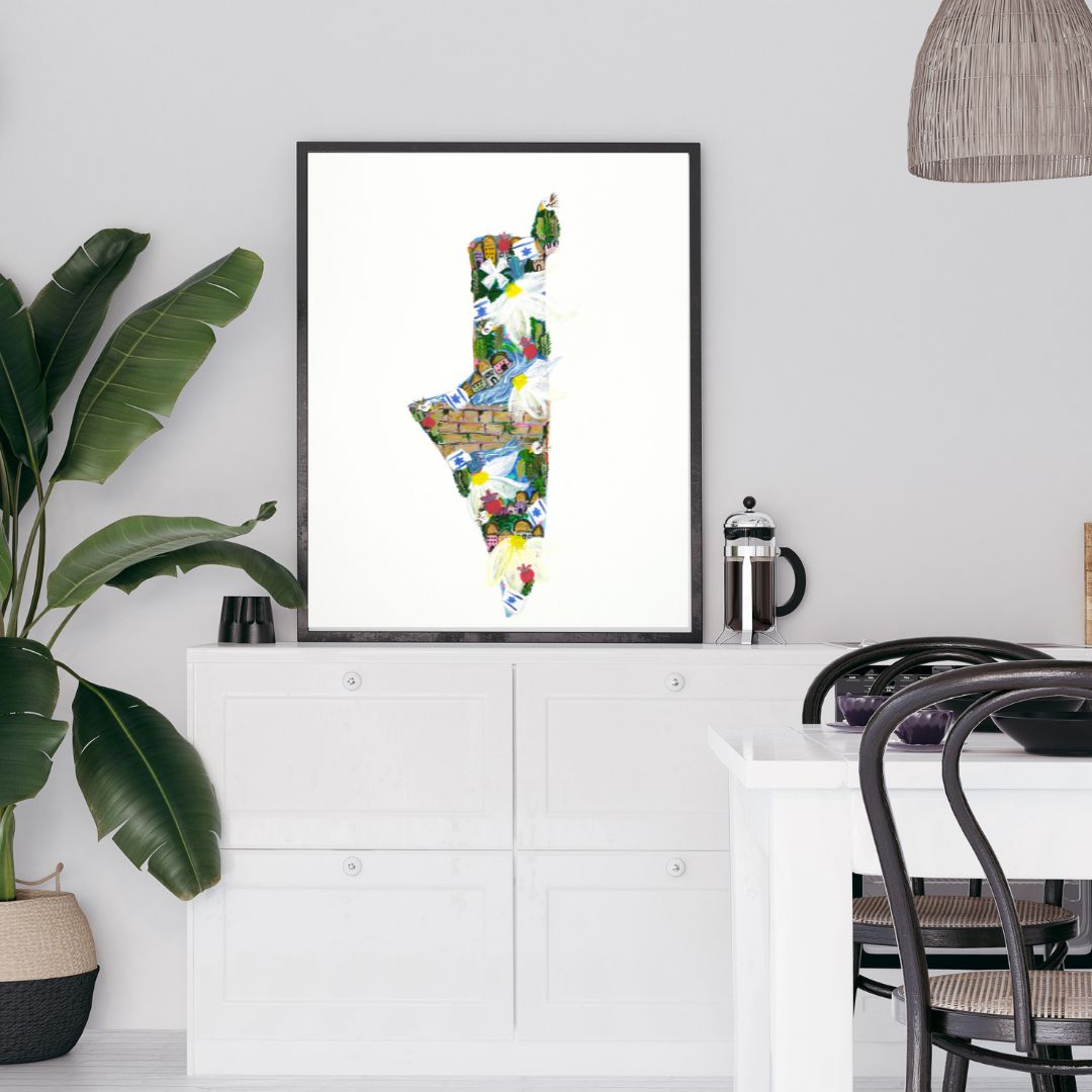 Map of Israel Giclee Art Print