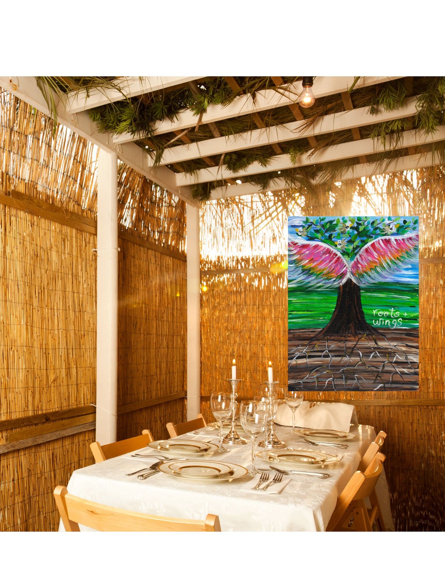 Roots + Wings Sukkah Banner
