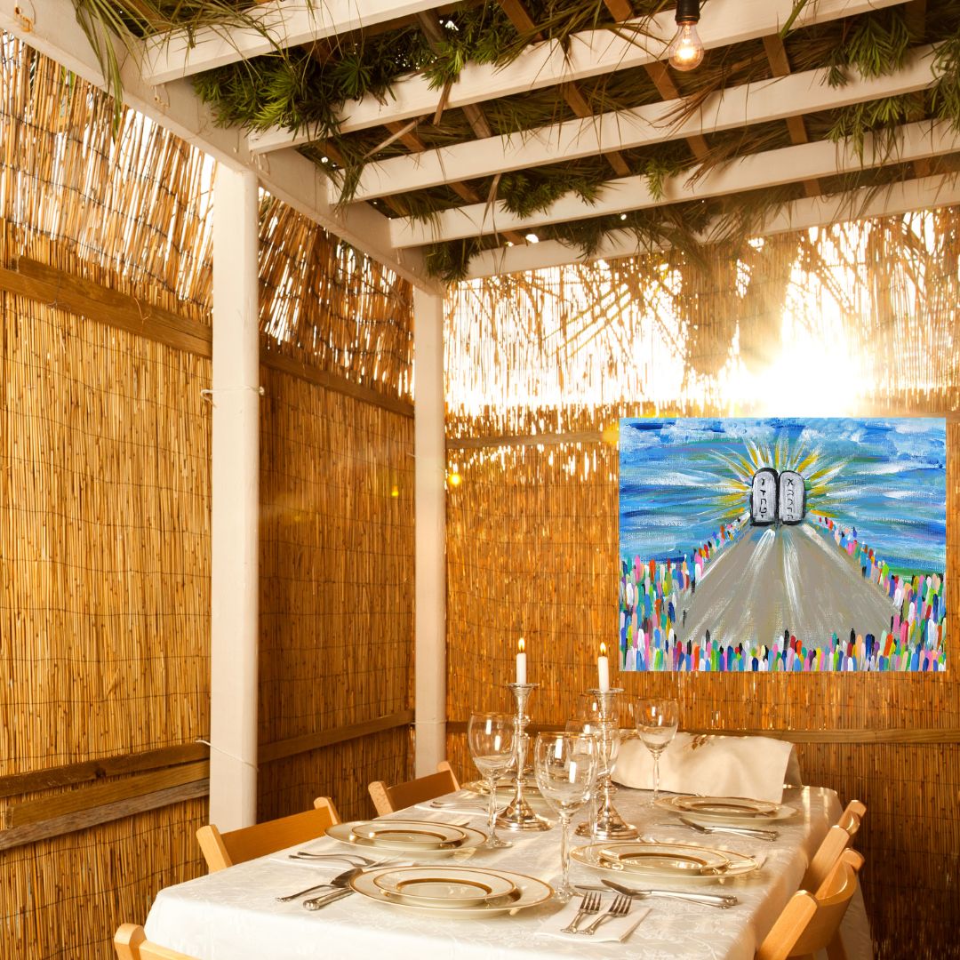 Colorful Sukkot banner celebrating Jewish connection and tradition