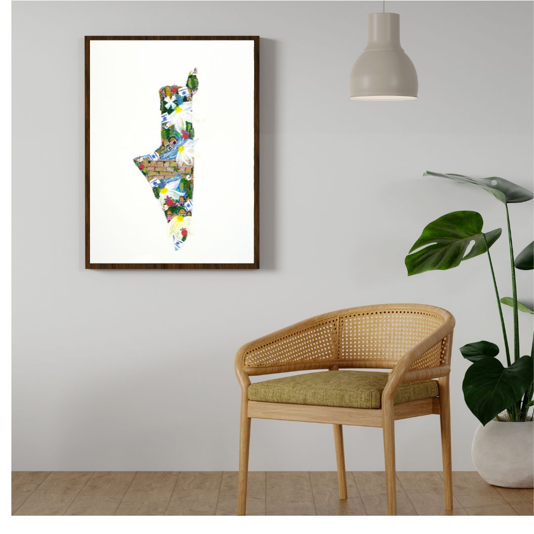 Map of Israel Giclee Art Print