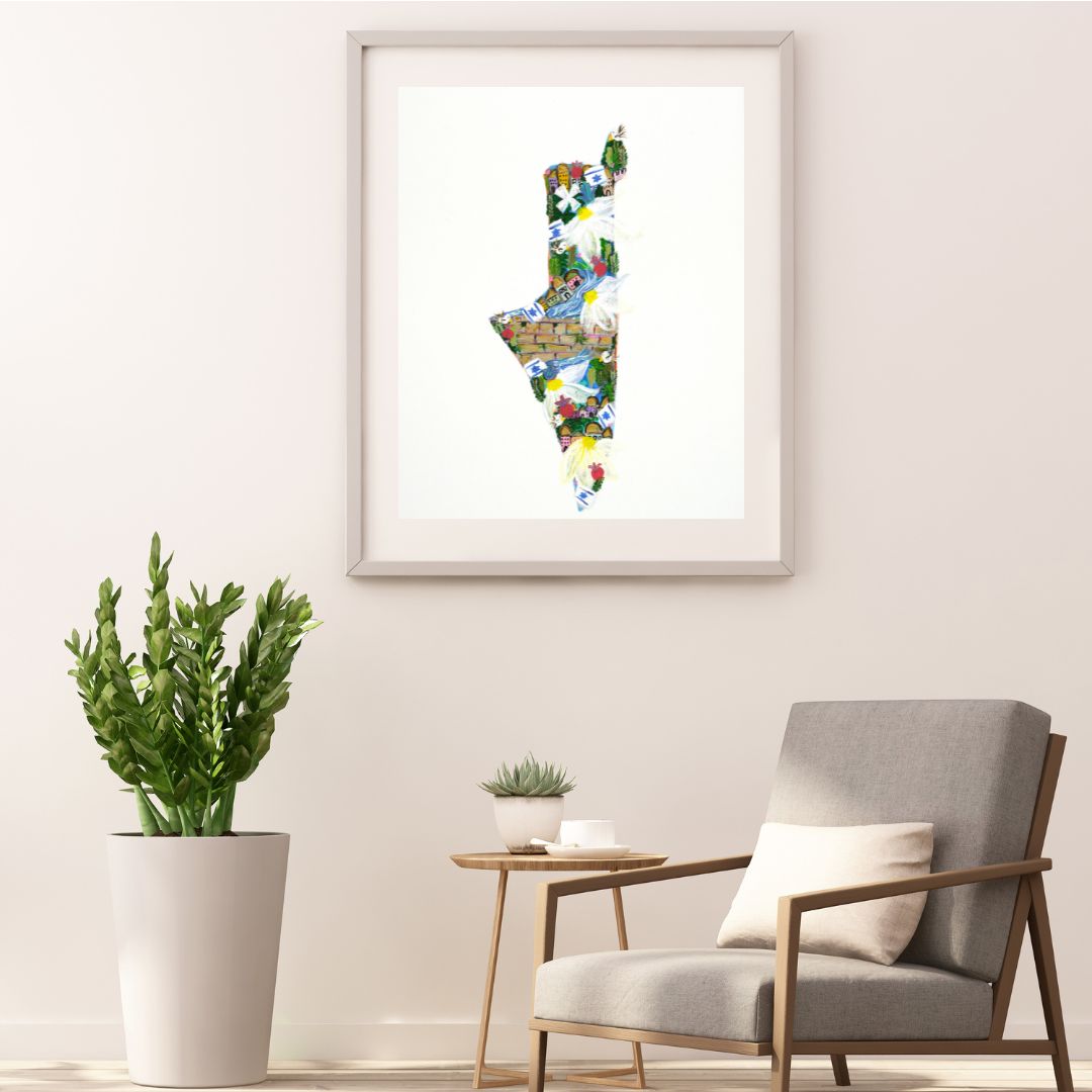 Map of Israel Giclee Art Print