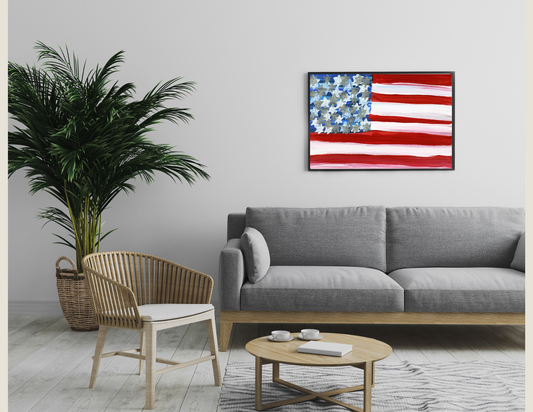 American Flag with Jewish Stars Giclee Art Print