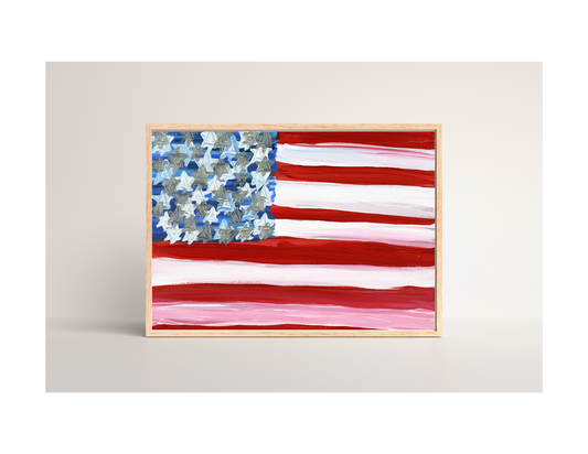 American Flag with Jewish Stars Giclee Art Print