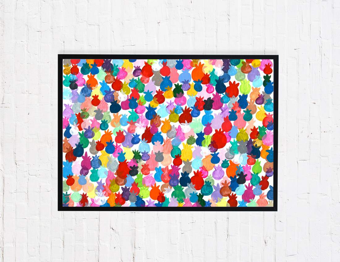 Rainbow Pomegranates Giclee Art Print