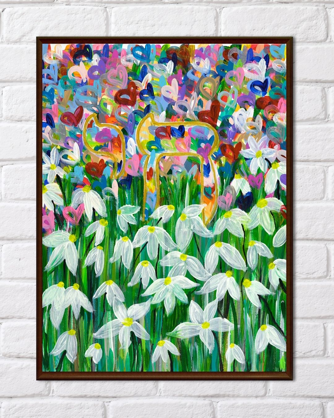 Heart Chai Jewish Art Print