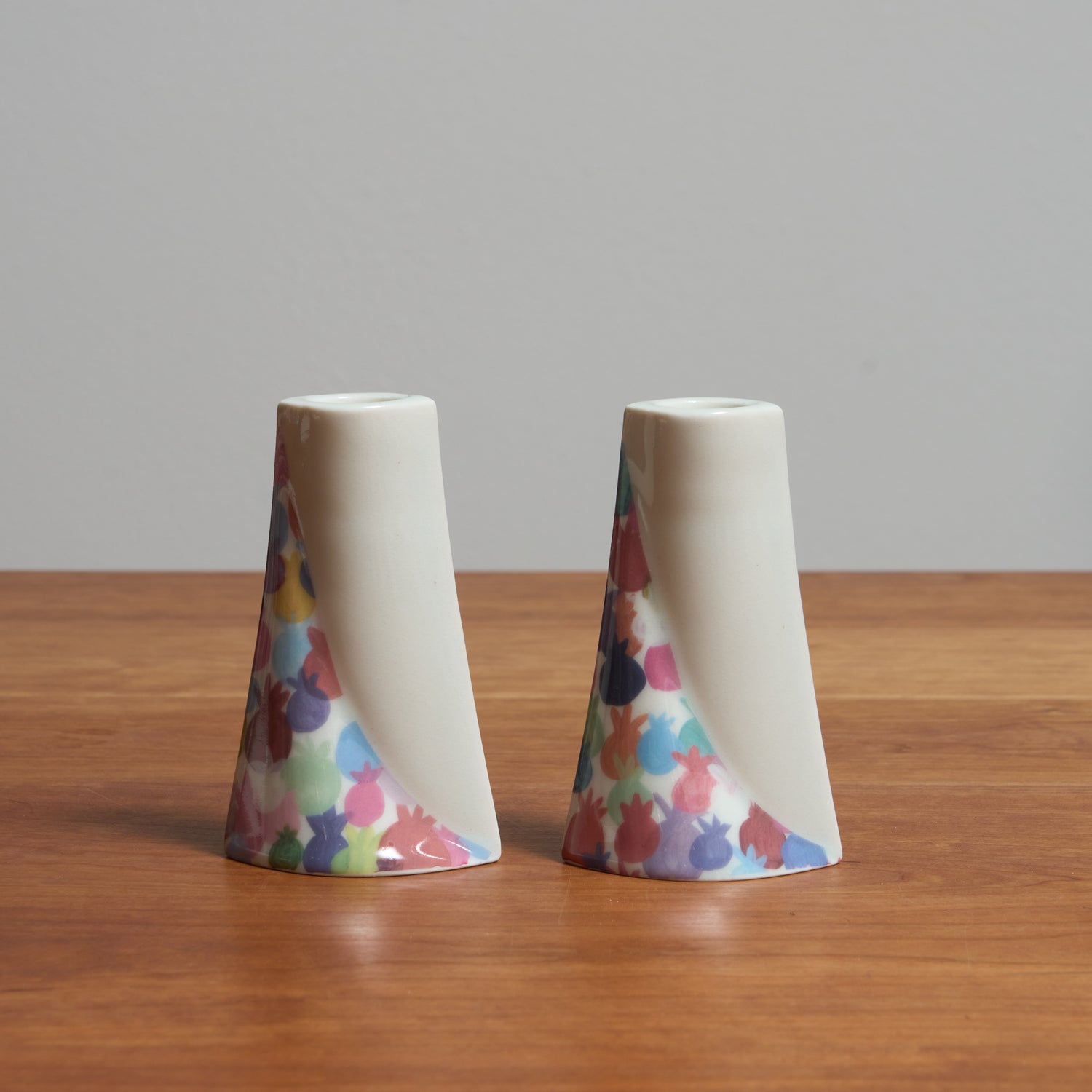 Rainbow Pomegranates, Shabbat Candlesticks