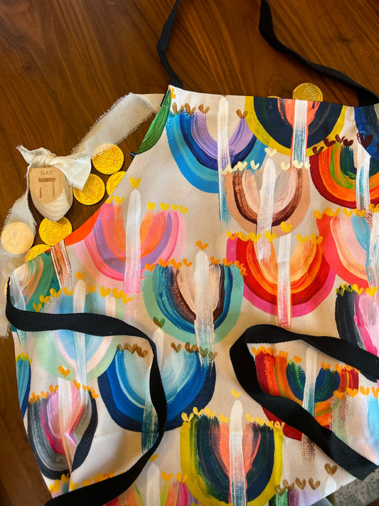 Rainbow Menorahs | Kitchen Apron