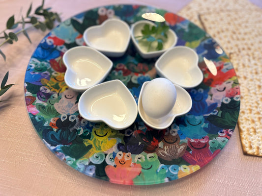 Rainbow Frogs Seder Plate