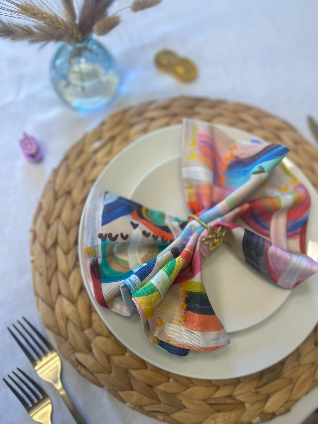 Rainbow Menorahs | Napkins