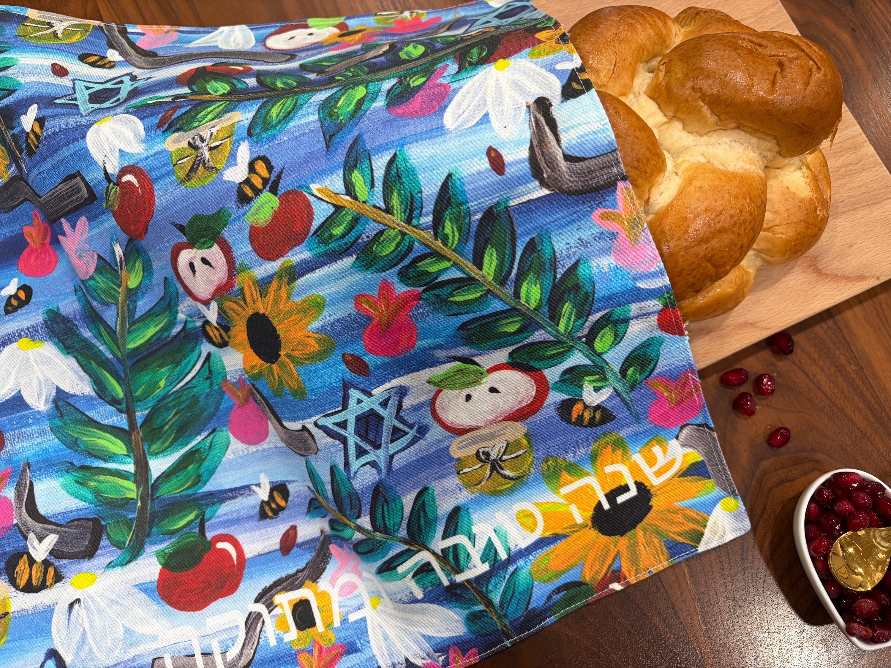 Rosh Hashanah Garden Party Challah Cover