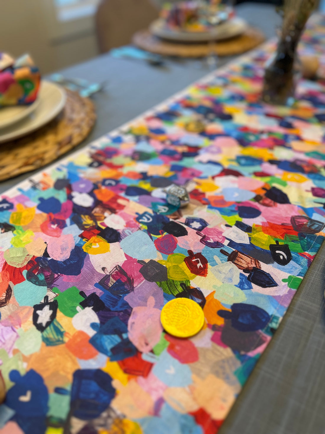 Rainbow Dreidels | Table Runner