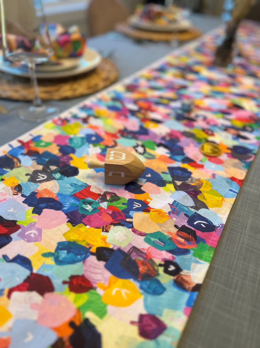 Rainbow Dreidels | Table Runner